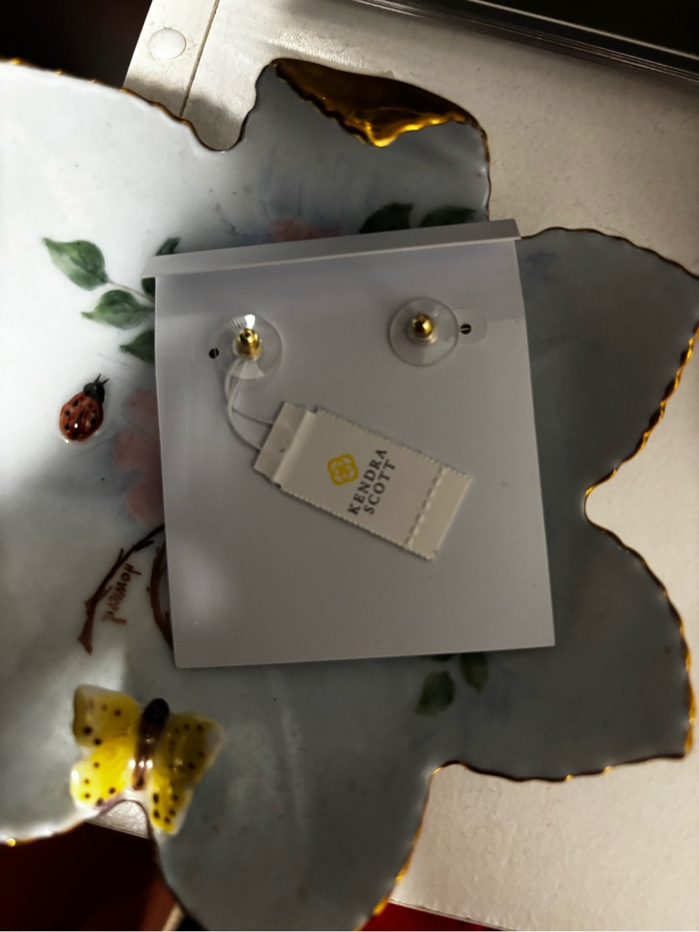 Kendra Scott Blue Crystal Fan Stud Earrings - Picture 2 of 2